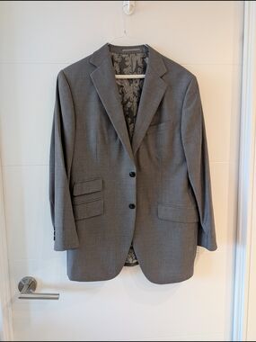 Men's Gray Two-Button Custom Suit